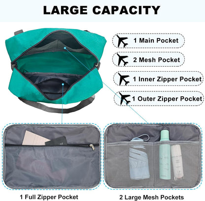 Foldable Carry on Luggage Bag 22x14x9 Personal Item Bag for Airplanes Travel Duffel Bag for Women and Men (40L, Teal)