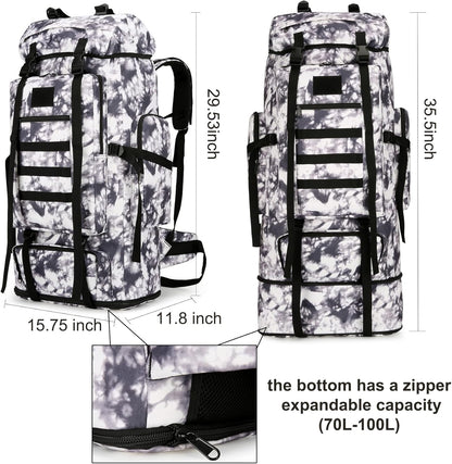 Hiking Backpack for Men 70L/100L Camping Backpack Military Rucksack Molle 3 Days Assault Pack for Climbing