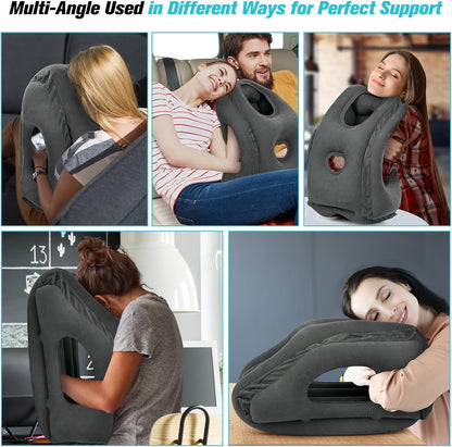 Rewondah Inflatable Travel Pillows for Airplanes | Airplane Pillow for Long Flight | Travel Plane Pillow for Airplanes Sleep Support | Blow up for Long Flights to Avoid Neck Pain