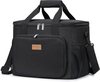 Lifewit Large Lunch Bag Insulated Lunch Box Soft Cooler Cooling Tote for Adult Men Women, Black 40-Can (24L)