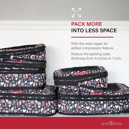 Compression Packing Cubes for Travel Organizers with Double Zipper, LeanTravel