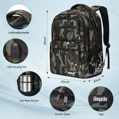 Backpck for Women Men, School backpacks for Girls Teen Boys, 15.6 inch Laptop Back Packs with USB Charger Port, Mochilas for Business, College