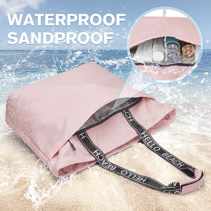 G4Free Beach Bag, Waterproof Beach Bags for Women, Personalized Strap Tote Bag for Women Birthday Gifts