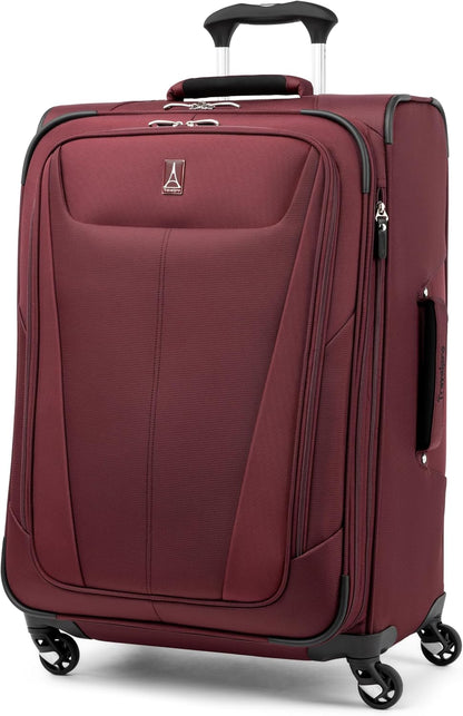 Travelpro Maxlite 5 Softside Expandable Checked Luggage with Spinner Wheels, Lightweight, 25-Inch — Burgundy