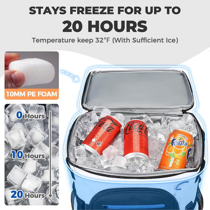 Heytrip Backpack Cooler 36/54 Cans Insulated Waterproof Cooler Bag for 20 Hours Cold Retention, Leak-Proof Camping Cooler with Multi-Compartments