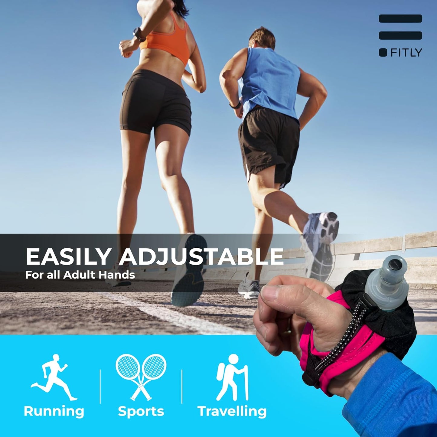 FITLY Soft Flask - Shrink As You Drink Soft Water Bottle for Hydration Pack - Folding Water Bottle Ideal for Running, Hiking, Cycling, Climbing & Rigorous Activity