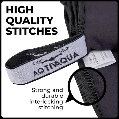 AqtivAqua Quick Dry Towel - Lightweight Microfiber Travel Towel w/Bag - Fast Drying Towel Set for Camping, Beach, Pool, Gym, Backpacking, Sports, Yoga & Swim Use, Hiking (Black, L:30"x60")