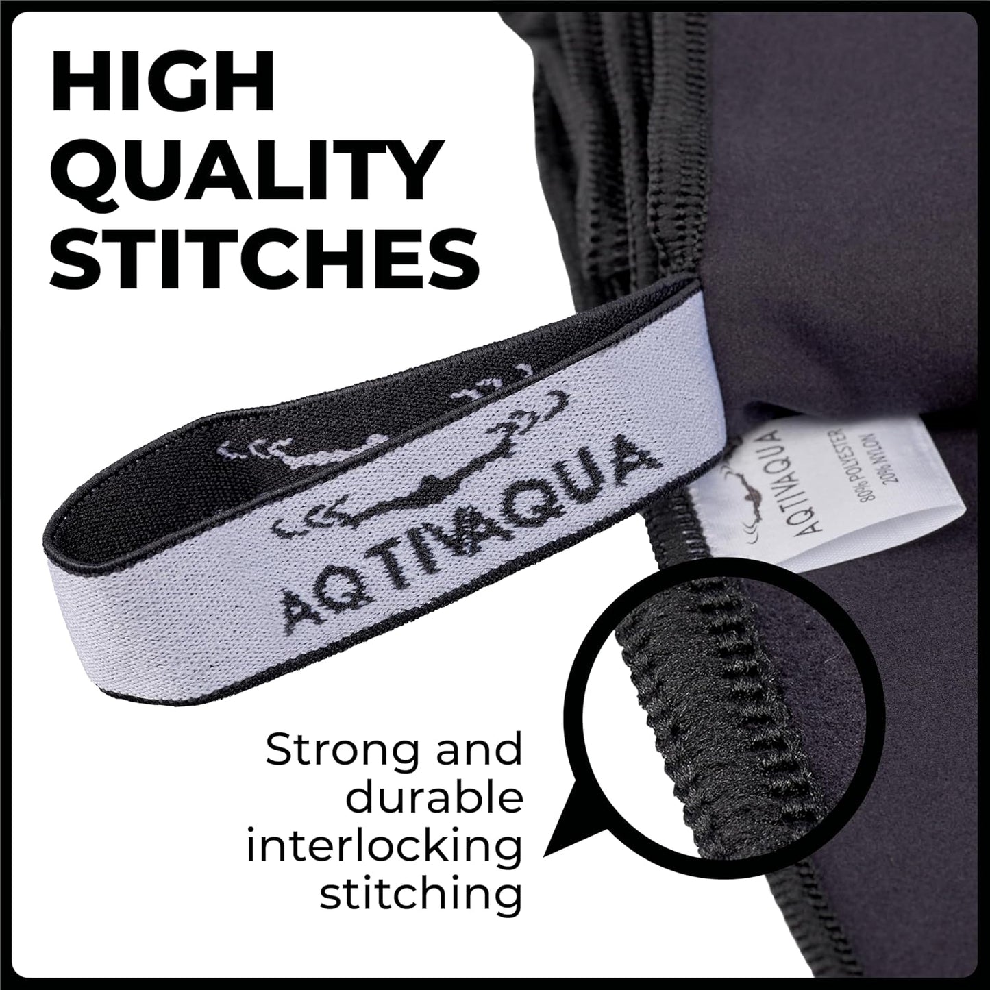 AqtivAqua Quick Dry Towel - Lightweight Microfiber Travel Towel w/Bag - Fast Drying Towel Set for Camping, Beach, Pool, Gym, Backpacking, Sports, Yoga & Swim Use, Hiking (Black, M:24"x40")