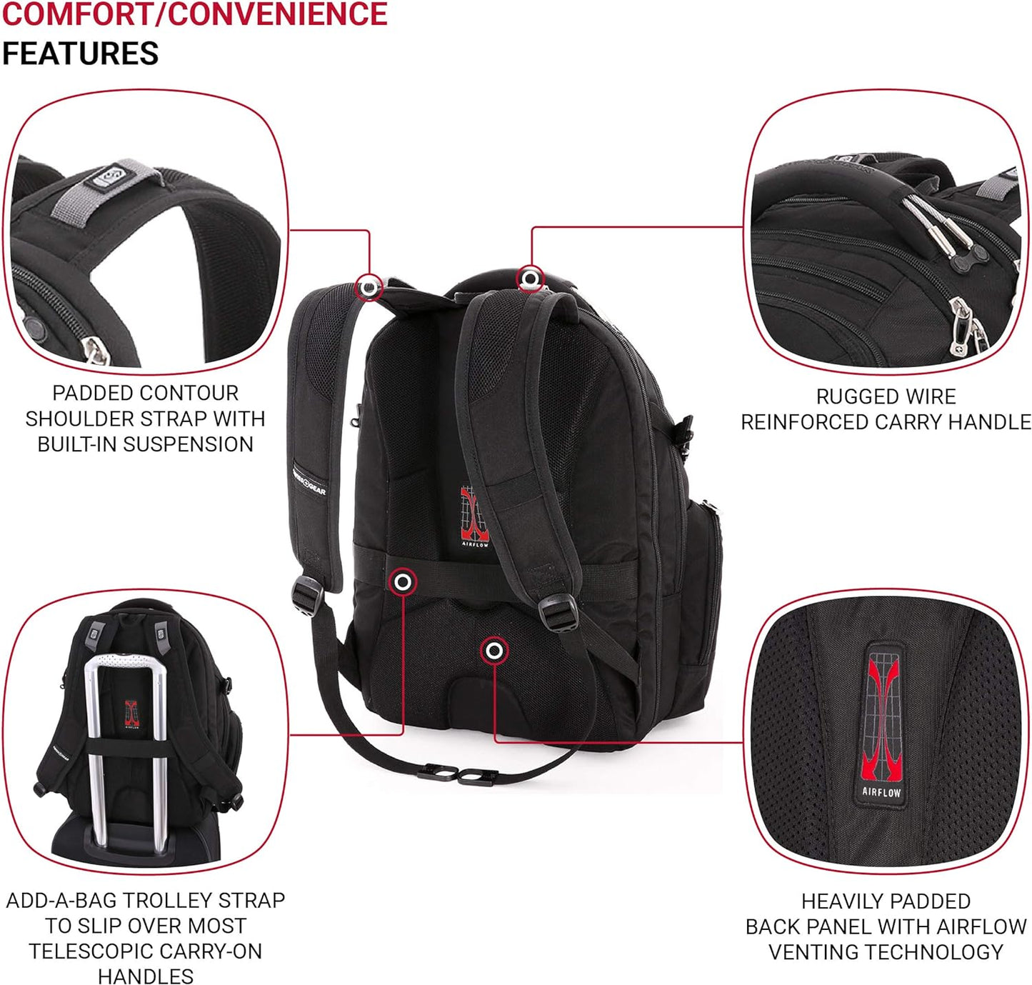 SwissGear 5709 Scansmart Backpack, Black, Large