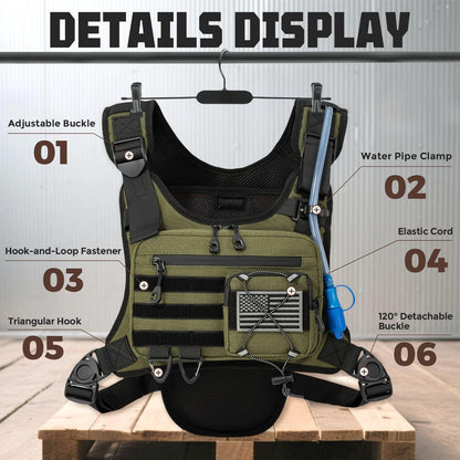 Hydration Vest（The design patent has been granted ）with 2L Water Bladder for Men and Women,Lightweight Adjustable Hydration Backpack,Reflective Running Hydration Chest Bag for Hiking Climbing Cycling