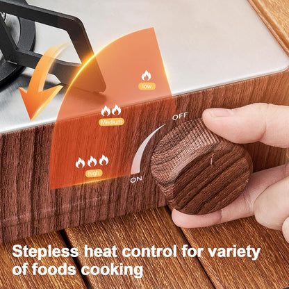 Odoland Portable Camping Stove 7500 BTU Camp Stove Lightweight Butane Gas Stove for Camping Cooking Outdoor Backpacking and Picnic (Brown)