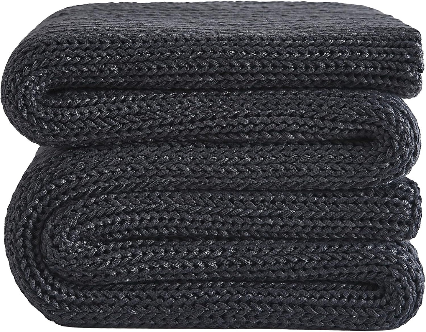 L'AGRATY Knitted Weighted Blanket - 48"x72" 15lbs Cooling Chunky Knit Heavy Blanket for Adults Braided Crochet Throw Thick Cable Yarn Knit Decorative No Beads Evenly Weighted Machine Washable