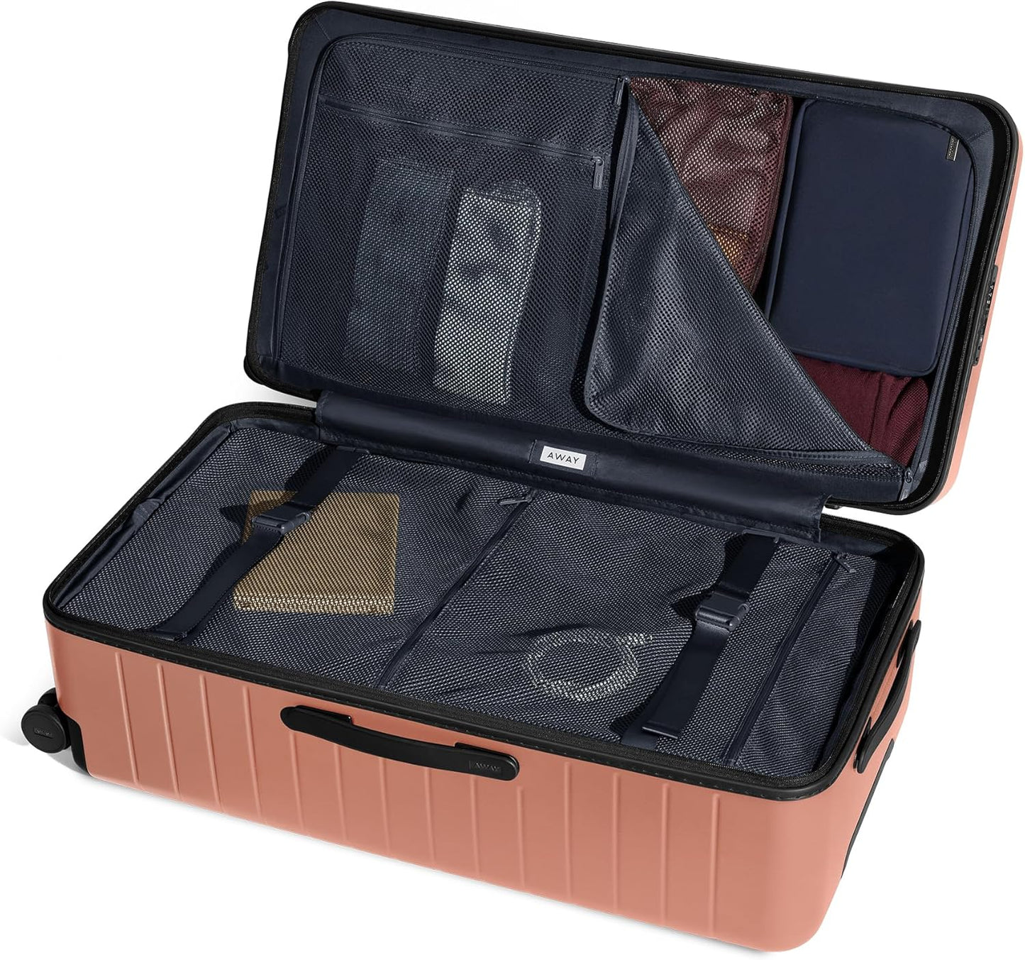 Away Large Trunk Luggage, 31 Inch Hardside Suitcase with Spinner Wheels, Lightweight & Durable, TSA Lock, Ideal for Long Trips, Clay Pink