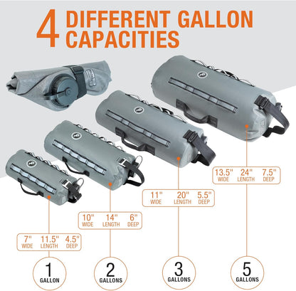 Giant Loop Cactus Canteen Water Reservoir, Foldable and Collapsible Utility Bladder for Drinking Water 1,2,3,5-Gallon (5-Gallon)