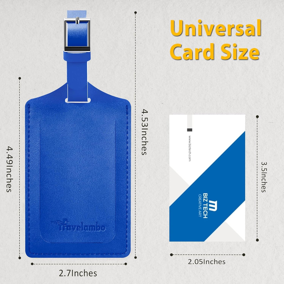 Travelambo Luggage Tags for Suitcases Faux Leather Privacy Protection 12 Pack Bag Tags Travel Accessories Essential, Fresh Blue