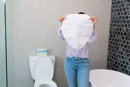 Hinlo Bowl Disposable Toilet Bowl Liners - Hygienic RV Toilet Liners, Bathroom Splash Guard for Toilets Flushable Commodes Liner Septic Safe Disposable Paper Liner Stain Prevention - 100 Pcs