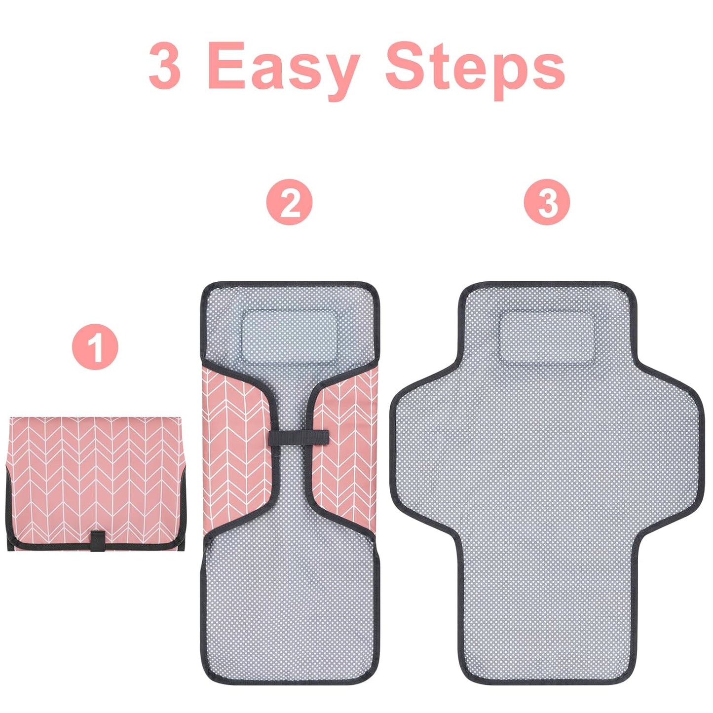 Accmor Portable Diaper Changing Pad, Waterproof Baby Changing Mat, Foldable Travel Diaper Changing Pads for Baby, Baby Essentials Shower Registry Gifts