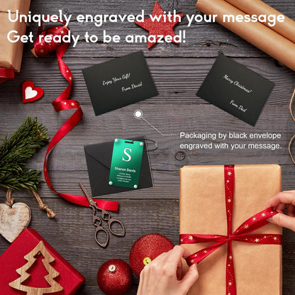 Personalized Luggage Tags: Custom Metal Luggage Tags for Suitcases, Backpacks and Bags with Your Personalized Text (Green)
