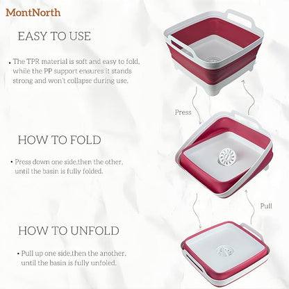 Collapsible Wash Basin 9L, Foldable Dish Tub - Image 3