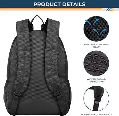 20L Ultra Lightweight Packable Backpack，Handy Foldable Waterproof Daypack for Travel, Collapsible Hiking Backpack Camping Outdoor Cycling Backpacking Women & Men, Black