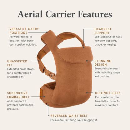 WildBird - Aerial Carrier - 7 to 45 lbs - for Moms, Dads & Caregivers - 100% Natural European Linen Fibers - Versatile & Adjustable - Large Size - Acadian Fabric