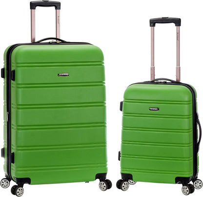 Rockland Melbourne Hardside Expandable Spinner Wheel Luggage, Green, 2-Piece Set (20/28)