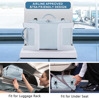 Beraliy Large Travel Backpack Women, Airline Approved Backpack, Carry On luggage, 17 inch Laptop Backpack, Waterproof Business Hiking Bag, Light-blue