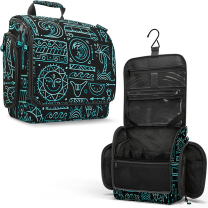 VENTURE 4TH Hanging Travel Toiletry Bag for Women & Men - Travel Organizer with Expandable Compartments & Removable Clear Pouch for Toiletries (Surfing Vibes)