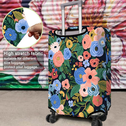 Travel Luggage Cover Suitcase Protector Fits 18-32 Inch Wheel Covers PatternedTravel Related Items Flower Luggage Protector Elastic S