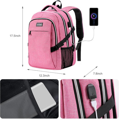 ANKUER Backpacks for Women, Backpack Fits Up 15.6 in Laptop Backpack for Travel, Backpacks with USB Charging Port, Work Business Backpack for School (Pink)