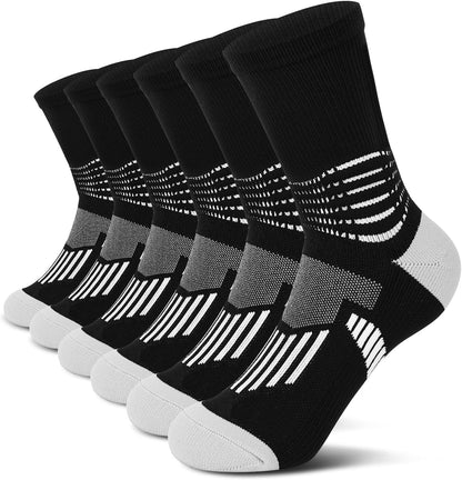 IRAMY Crew Compression Socks Athletic Running Socks for Men Women Plantar Fasciitis Relief 3/6 Pairs
