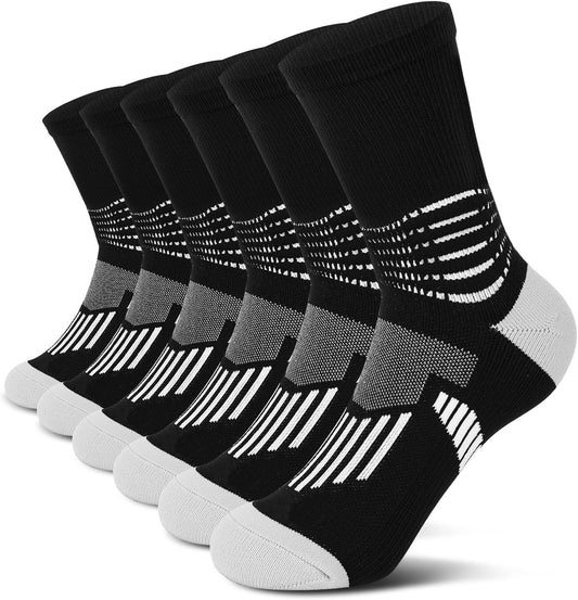 IRAMY Crew Compression Socks Athletic Running Socks for Men Women Plantar Fasciitis Relief 3/6 Pairs