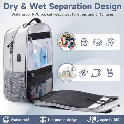 Multipocket TSA Travel Laptop Backpack for Men, Anti-Theft Business Daypacks, Airline Approved Personal Item Work Bag,Water Resistant 16 Inch Work Computer Backpack