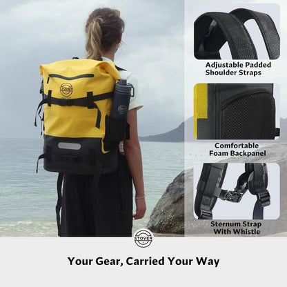 STOVER 5/10/25/30/40/55L Waterproof Backpack- Floating Dry Bag for Kayaking, Travel, Beach, Hiking, & Camping, Men/Women