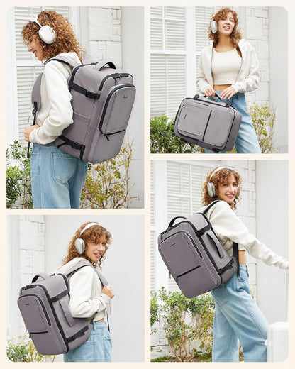 LOVEVOOK Travel Backpack for Women & Men, 50L Large Carry On Backpack Airline Approved, TSA Personal Item Weekender Bag, Water Resistant Laptop Backpacks with 3 Packing Cubes for Travel Essentials