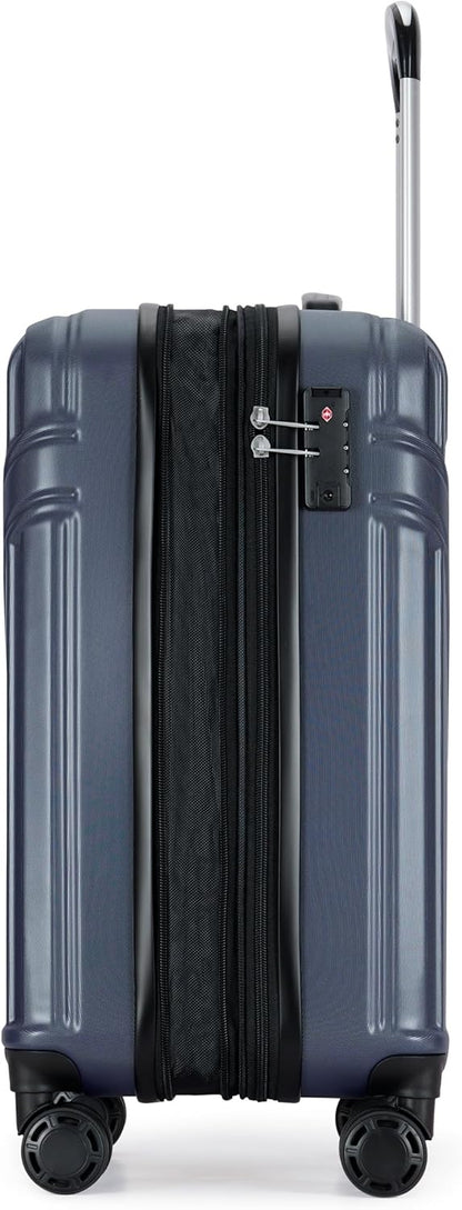 GinzaTravel Luggage Sets 3-Piece Expandable Suitcases with Wheels PC+ABS Durable Hardside Luggage sets TSA lock (Ocean blue, 3-Piece Set(20"/25"/29"))