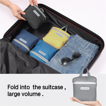 35L Foldable Waterproof Backpack For Outdoor Sports Travel Inside Wet Clothes Compartment Packable For Multiple