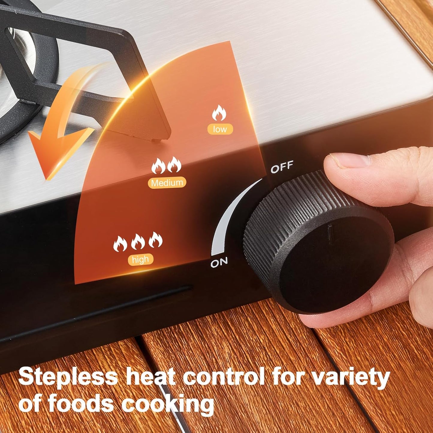 Odoland Portable Camping Stove 7500 BTU Camp Stove Lightweight Butane Gas Stove for Camping Cooking Outdoor Backpacking and Picnic (Black)