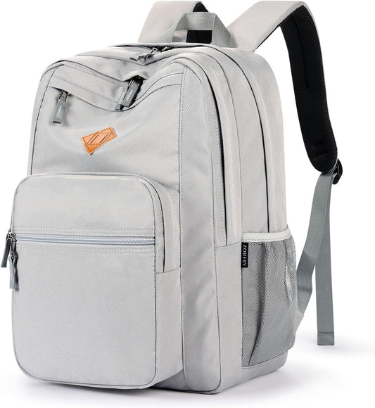 ZORFIN 26L Backpack for College, and Travel: Water Resistant Bookbag - Grey