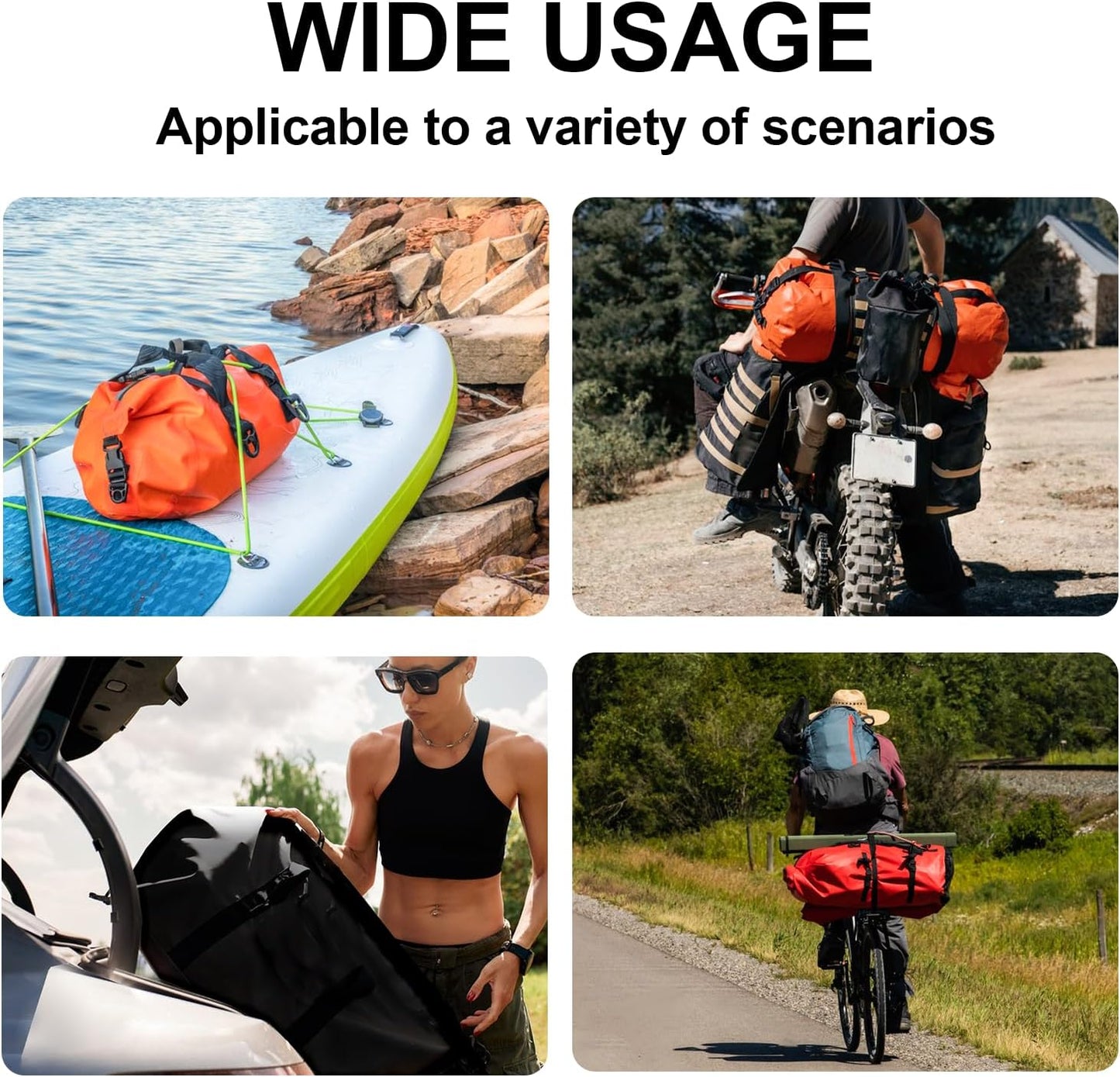 Buffalo Gear Waterproof Duffle Bag 40L 60L 80L Roll-top Dry Bag Heavy Duty Waterproof Duffel Travel Bag for Kayaking Rafting Boating Fishing Camping