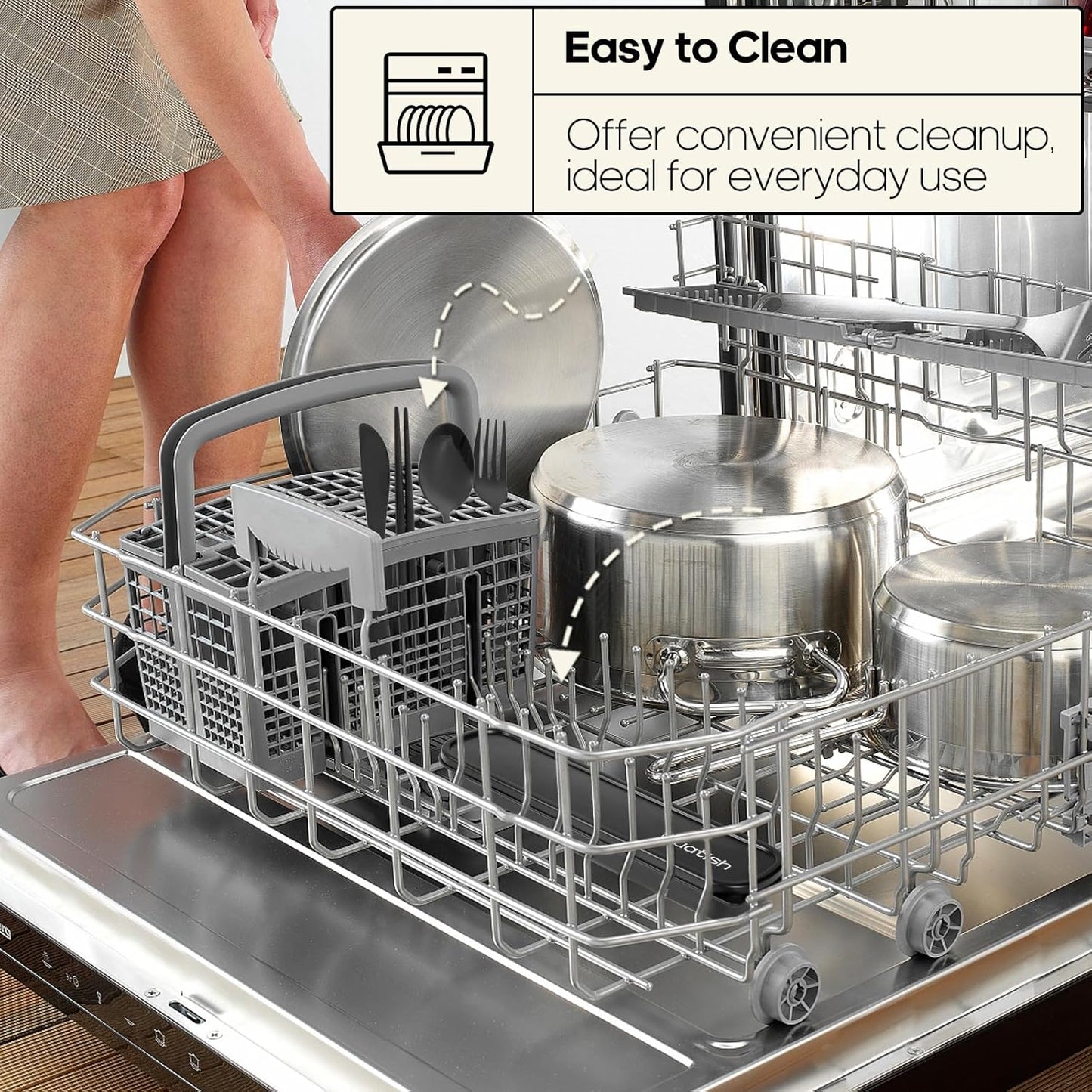 Travel Utensils with Case, Quatish Portable Silverware Set for Work, Stainless Steel Reusable Travel Cutlery Set, Fork and Spoon Set for Picnic, Camping, Gadgets, Lunch Box for Men, Black