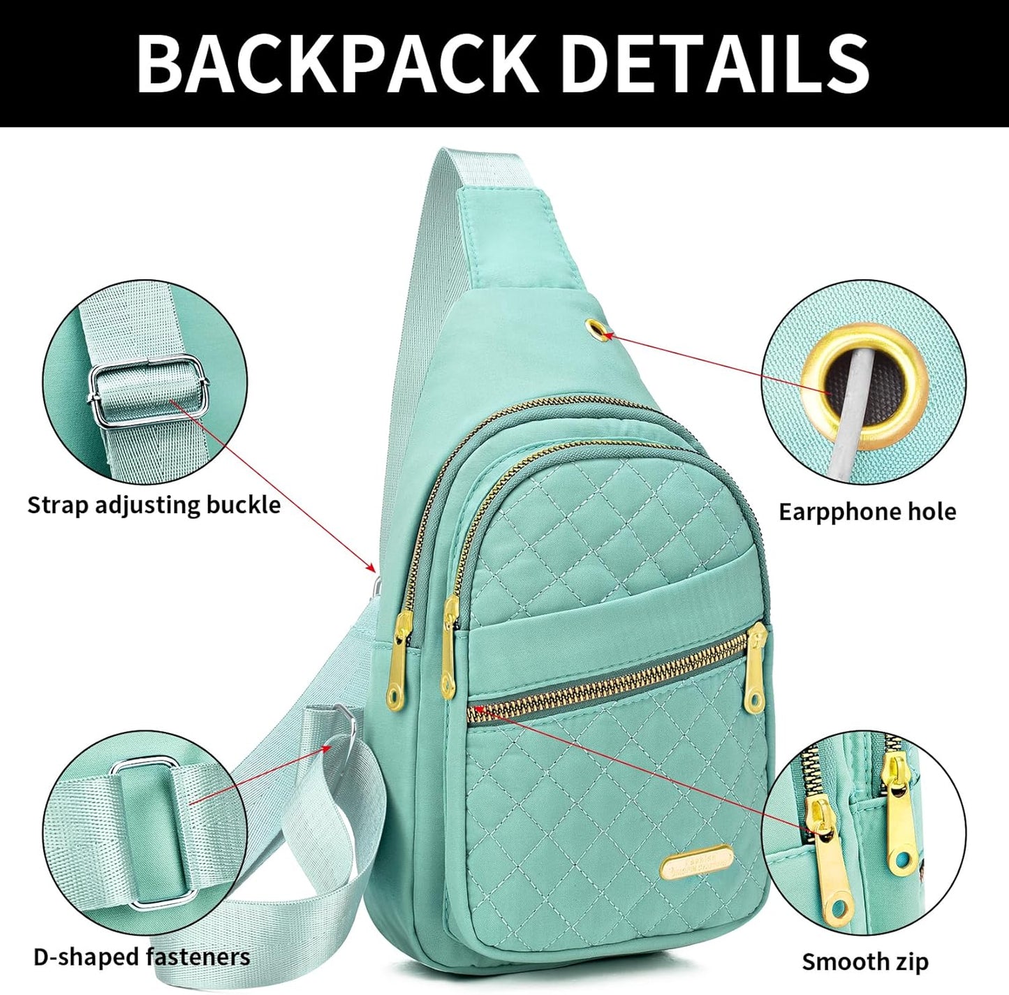 Small Sling Bag For Women Men Casual Crossbody Sling Backpack