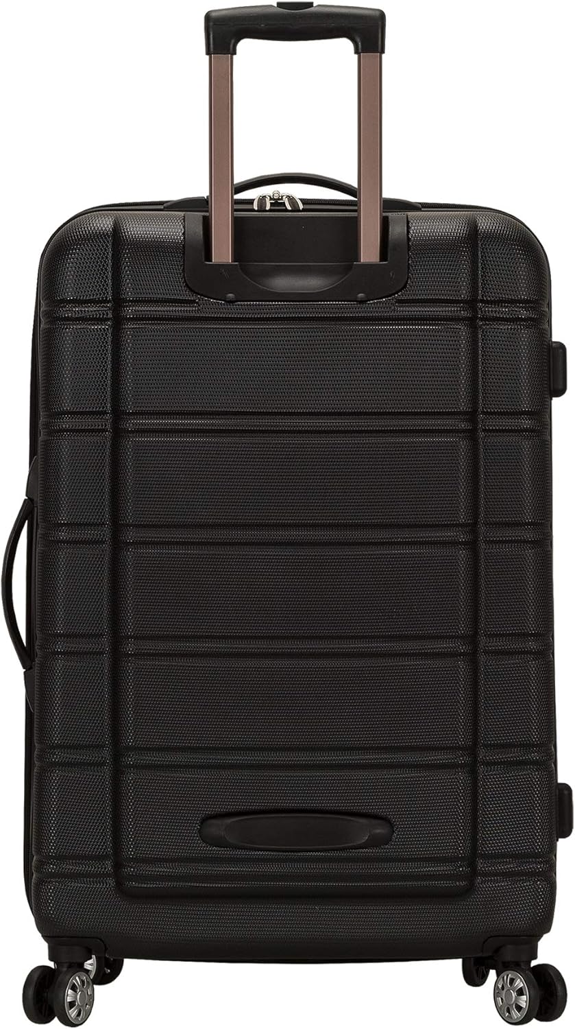 Rockland Melbourne Hardside Expandable Luggage with Spinner Wheels, Black, 2 Piece (20/28)