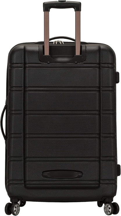 Rockland Melbourne Hardside Expandable Luggage with Spinner Wheels, Black, 2 Piece (20/28)