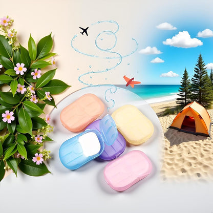 500 Sheets Colorful Disposable Soap Paper 5 Boxes Hand Cleaner Fragrance Mini Color Soaps Paper for school Indoor, Outdoor,Travel,Camping Hiking,Soap Sheet,Foot and Hand Care,Outdoor Recreation