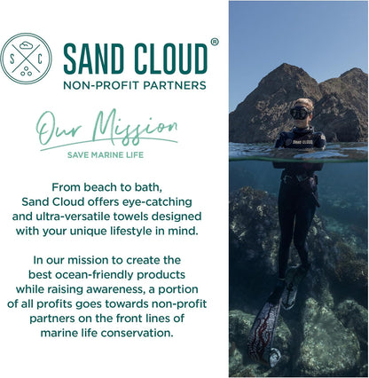 Sand Cloud Oversized Turkish Beach Towel (Mr Otter) - 100% Certified Cotton Turkish Bath Towels - Sand Free & Quick Dry Large Beach Towel for Pool, Yoga, Picnic & Travel - As Seen on Shark Tank