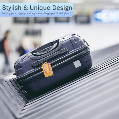 Retro Boho Rainbow Luggage Tags,2 Pack Sunrise Luggage Tag,Leather Privacy Cover ID Label with Stainless Steel Loop for Women Men Kids Girls Travel