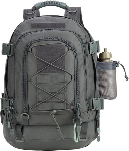 Large Tactical Backpack for Men Military Backpack with DIY System for Travel, Work,Camping,Hunting,Hiking,Sports (GRAY)
