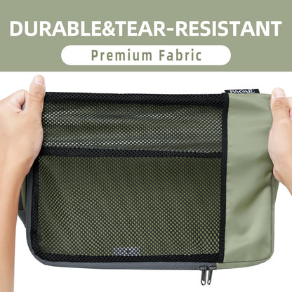 BAGAIL 4 Set/6 Set/8 Set Compression Packing Cubes Travel Accessories Expandable Packing Organizers (Half Mesh, 6-Matcha Green)