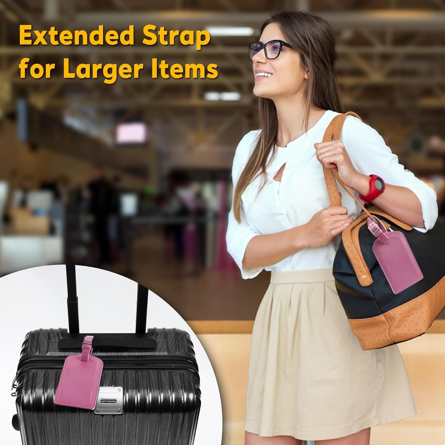 3 Pack Luggage Tags for Suitcases, TSA Approved Bag Tags, Baggage Tags with Privacy Protection, Travel Essentials Luggage Accessories, Purple